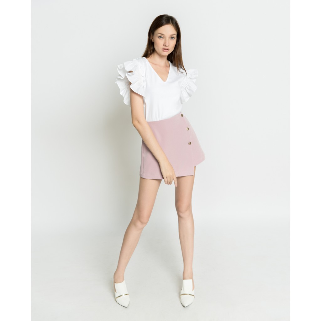 Quần short giả váy xếp chéo nút J-P Fashion 15006603 ST4 CT6