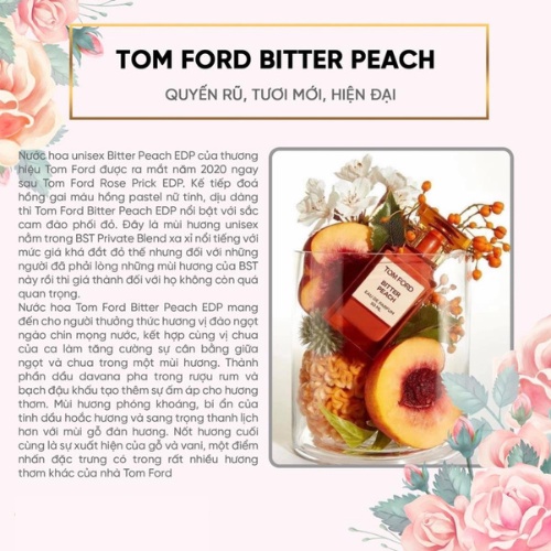 Nước Hoa Nam Nữ  TF Bitter Peach EDP - Hương Thơm Dịu Mát Đầy Sức Hút - Teen_Perfume