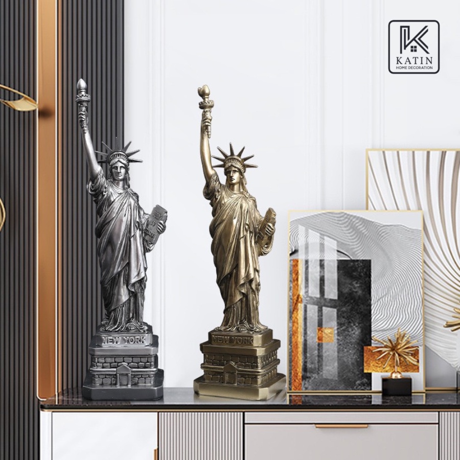 Tượng nữ thần tự do mô hình kỳ quan thế giới decor trang trí tủ rượu kệ tivi 38 cm - KATIN