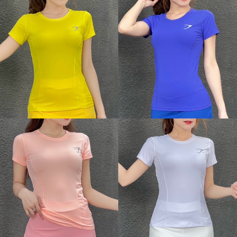 Áo Thể Thao Tập Gym Yoga Nữ GS Chất Thun Lạnh Mịn Mát Co Giãn Tốt