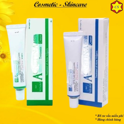 Tretinoin Thái Lan 0.025% & 0.05% Kem dưỡng tái tạo da ngừa lão hóa