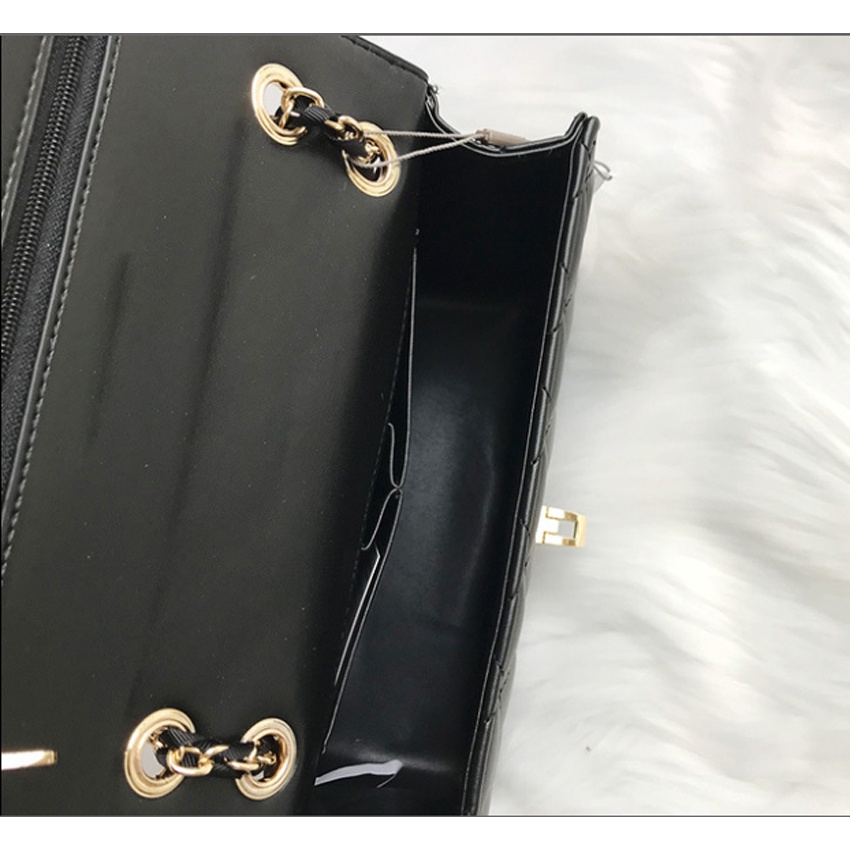 Túi xách nữ đeo chéo C.N.K ô trám to kẹp nách công sở 24cm