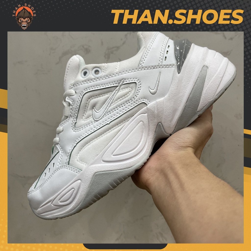 Giày M2k Tekno Triple White, M2k Trắng Gót Xám Nhạt - Than.Shoes