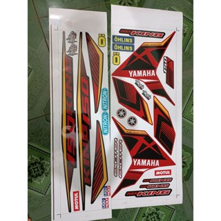 tem rời ex 150 mxking đen đỏ chỉ vàng dán xe đầu đỏ đuôi đen