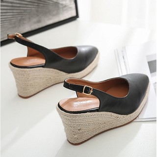 Giày cao gót đế xuồng bọc cói, gót 8cm (order size 34-39)