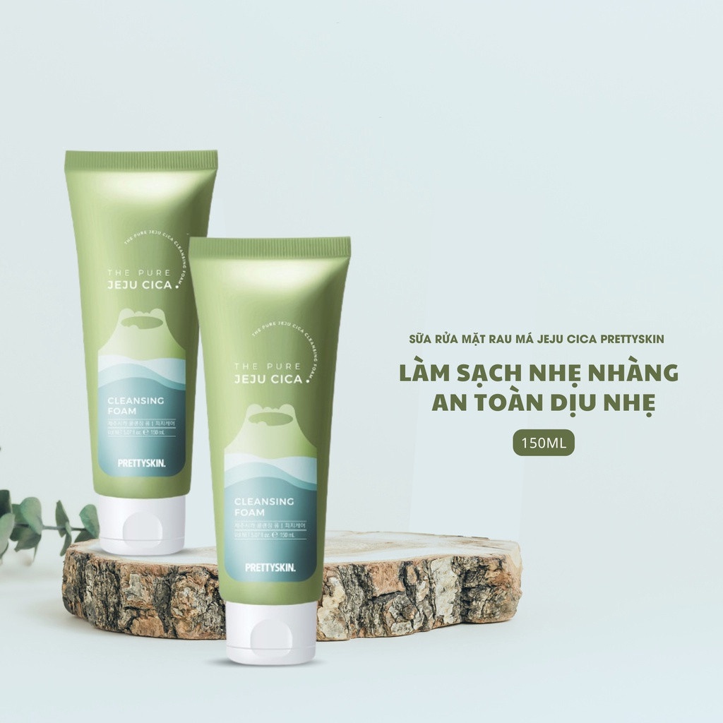 Sữa Rửa Mặt Làm Sạch Sâu, Dịu Nhẹ Rau Má JEJU CICA Prettyskin 150ml