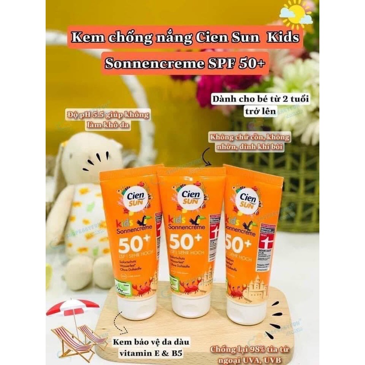 Kem chống nắng cho bé #Cien_Sun Đức 🌞🌞🌞 Đầu mùa ko rẻ ko lấy tiền 😋