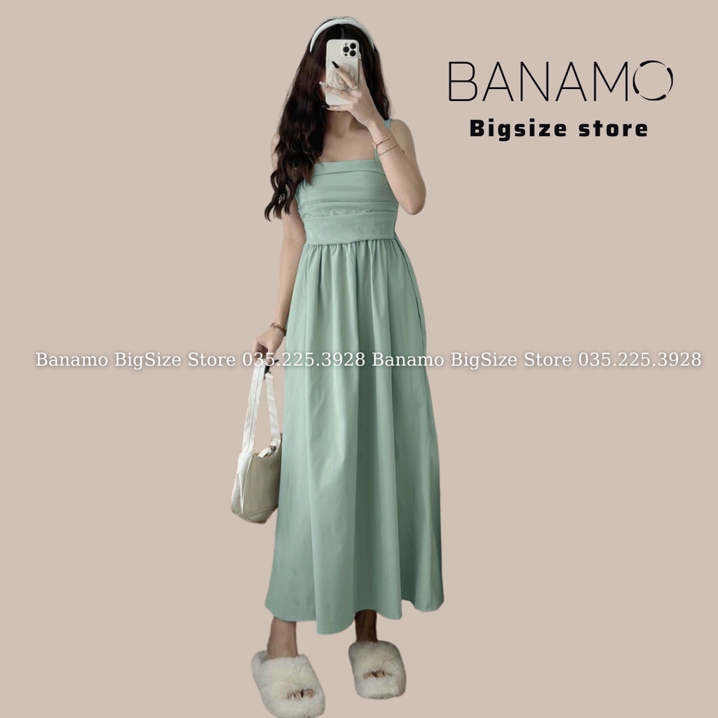 Đầm nữ BIGSIZE váy 2 dây babydoll dáng dài tiểu thư 592 | BigBuy360 - bigbuy360.vn