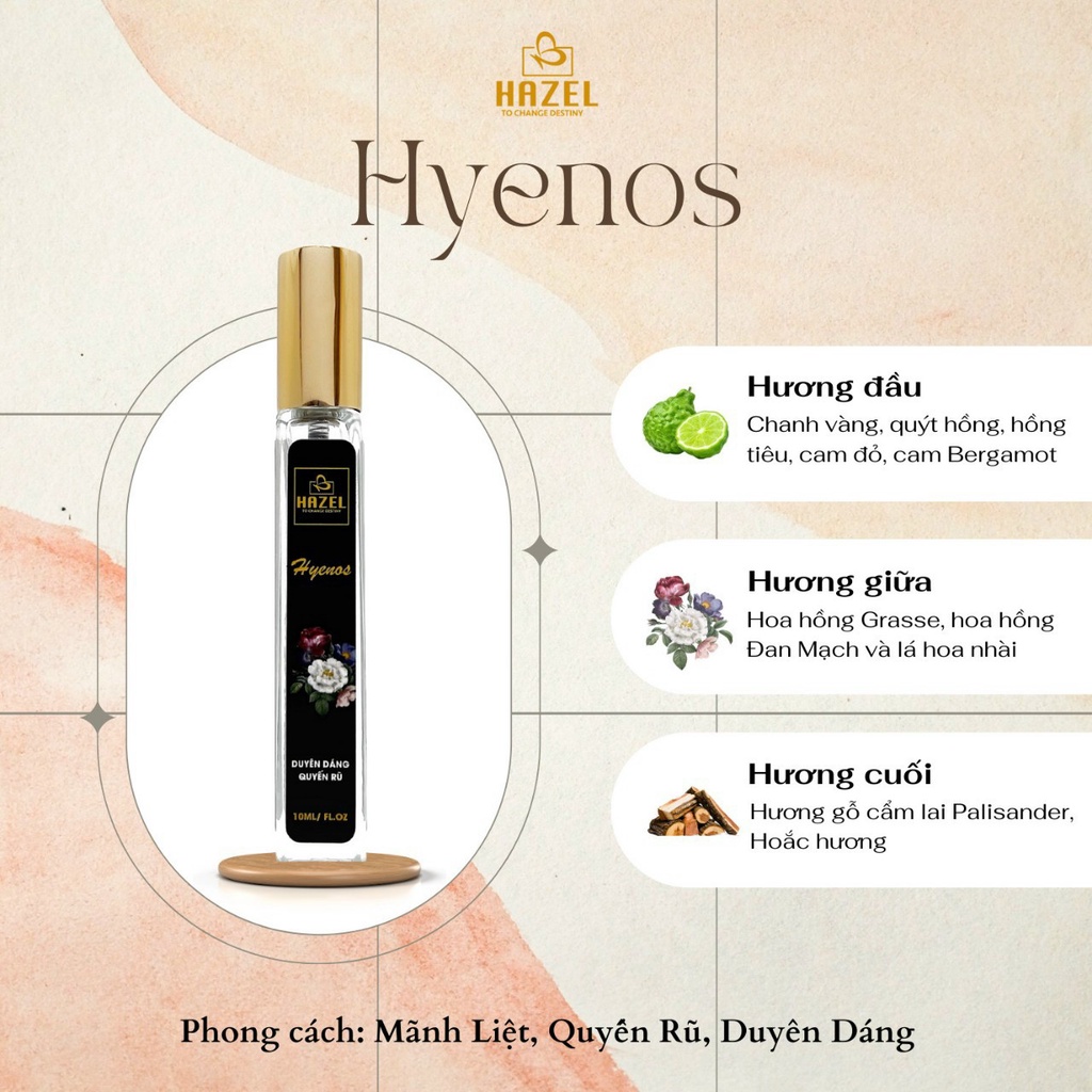NƯỚC HOA HƯƠNG HYENOS Mãnh Liệt - Quyến Rũ - Duyên Dáng WOMEN