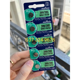 Vỉ 5 viên pin cúc áo sony - murata sr927sw sr927w sr927 927 395 pin đồng hồ 1,55v