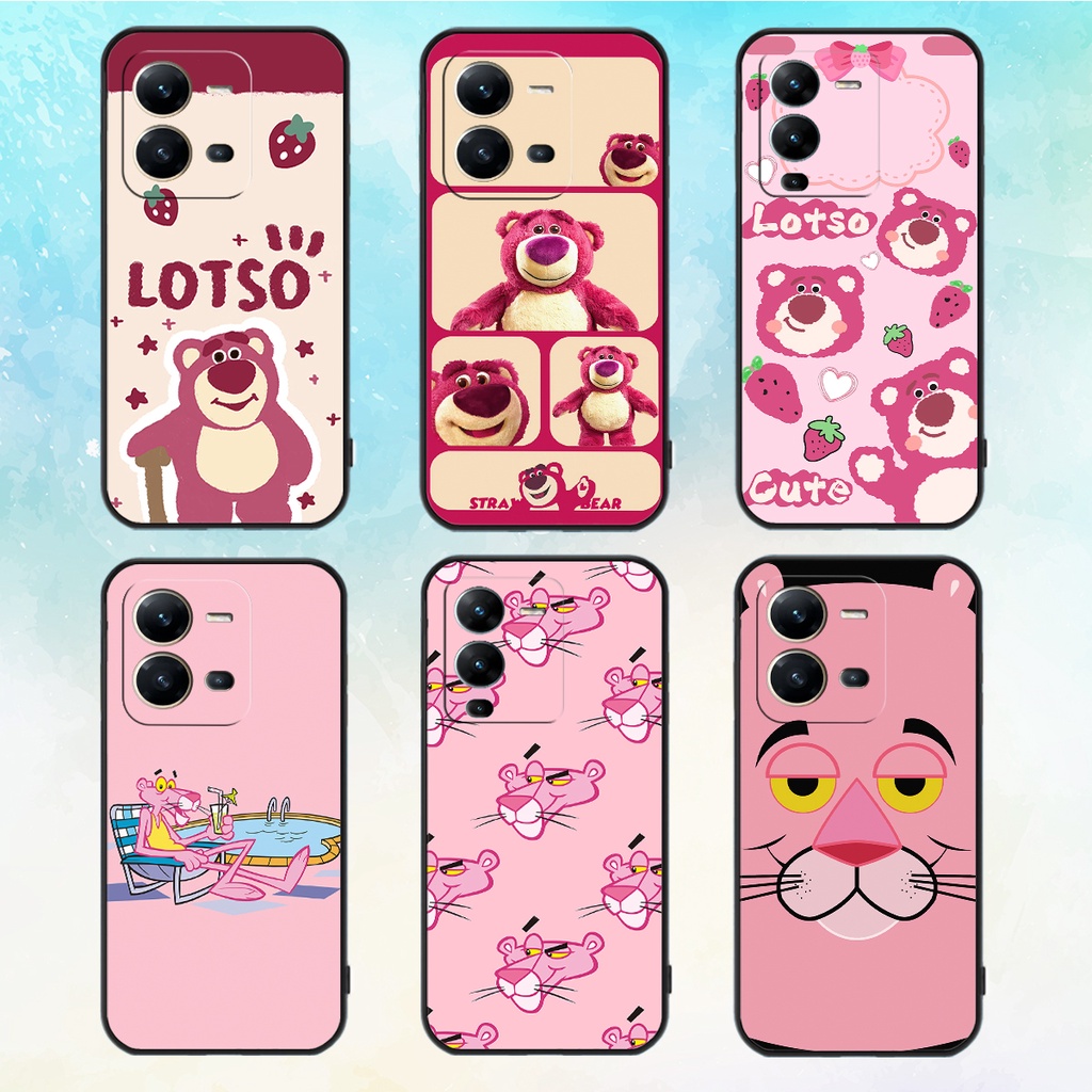 Ốp lưng Vivo V25 / Vivo V25e / Vivo V25 Pro in hình gấu dâu losto, pink panther đáng yêu,hot trend.