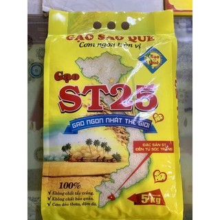 5kg gạo st25 cơm ngon tròn vị đặc sản sóc trăng