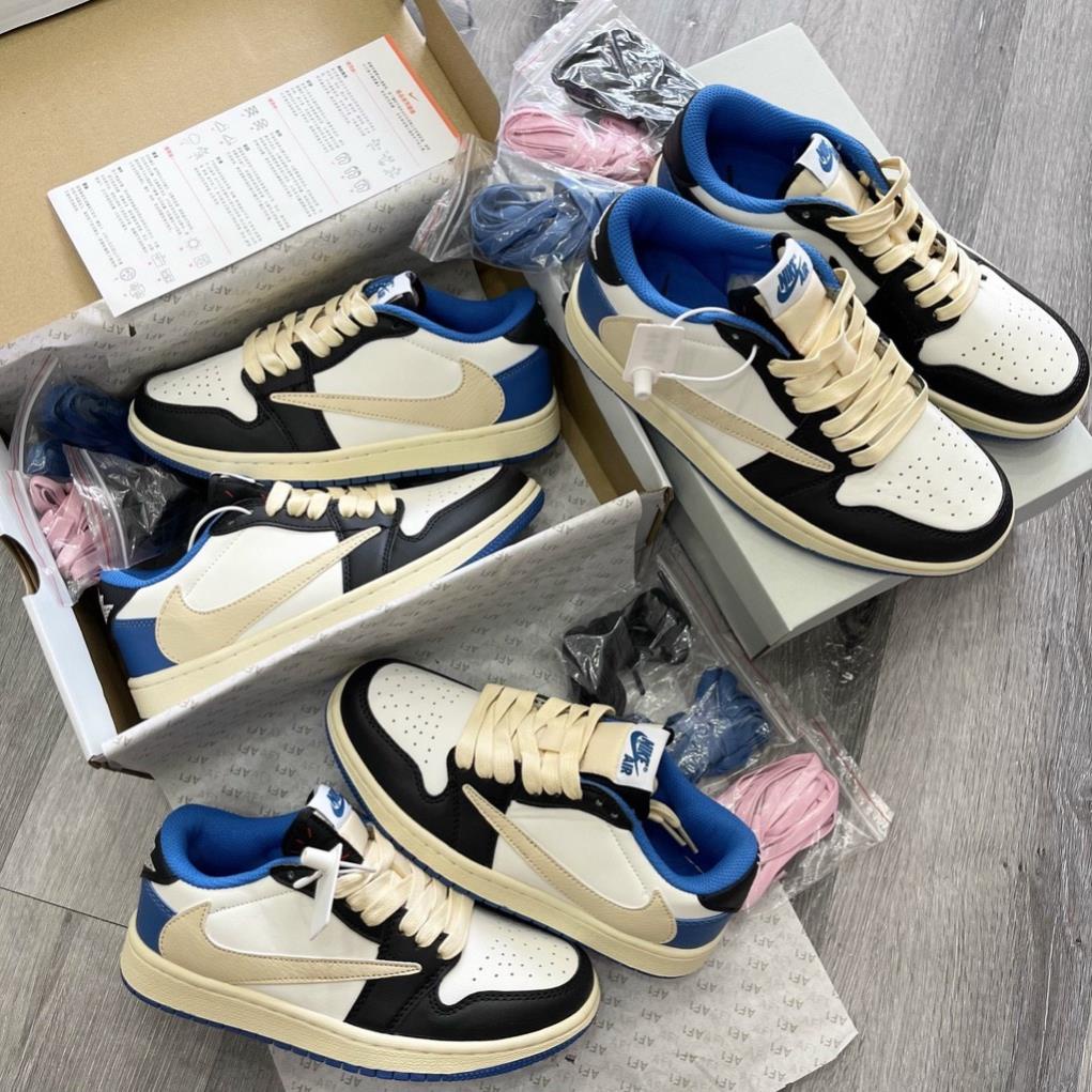 Giày thể thao Travis Scott x Air Jordan 1 Low Reverse Mocha Màu Nâu Trắng Cổ Thấp Siêu Phong Cách hot 2023