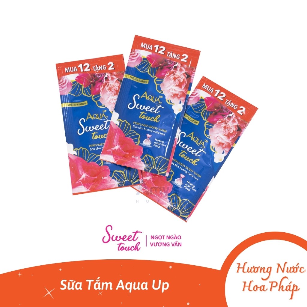 Sữa Tắm Nước Hoa Pháp AQUA UP 6ML Dưỡng Ẩm, Thơm Lâu - Dây 14 gói
