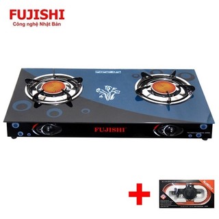 COMBO Bếp gas đôi hồng ngoại mặt kính FUJISHI FJ-H10-HN + Bộ dây van ngắt gas tự động NAMILUX