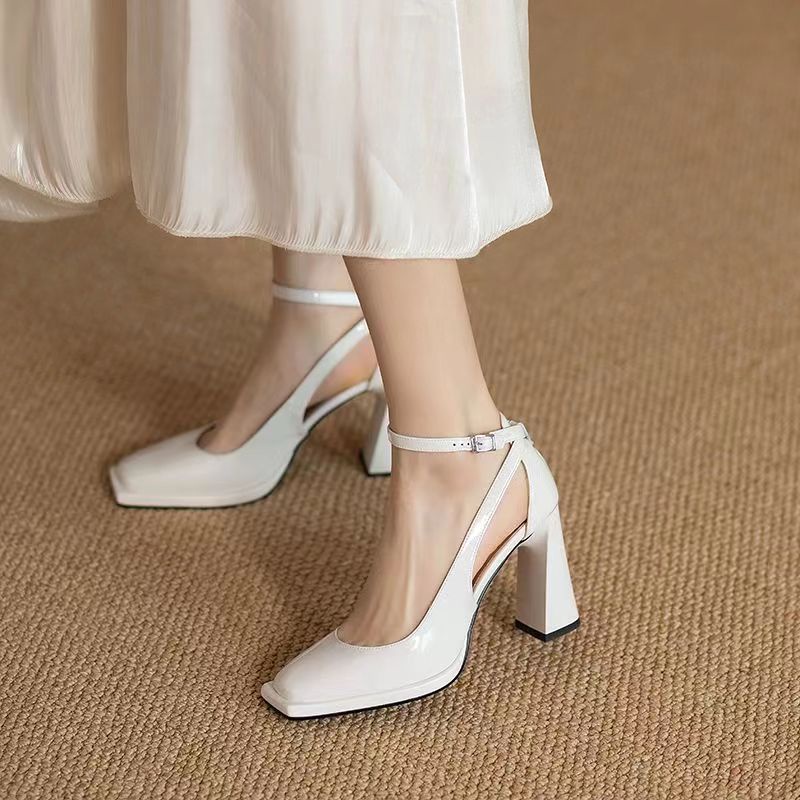 Giày Cao Gót Đế Dày Tăng Chiều Cao Bằng Da Mềm Thoải Mái Phong Cách Pháp Thanh Lịch Cho Nữ Giày Cao Gót Thiết Kế Xinh Xắn Thời Trang Dành Cho Nữ