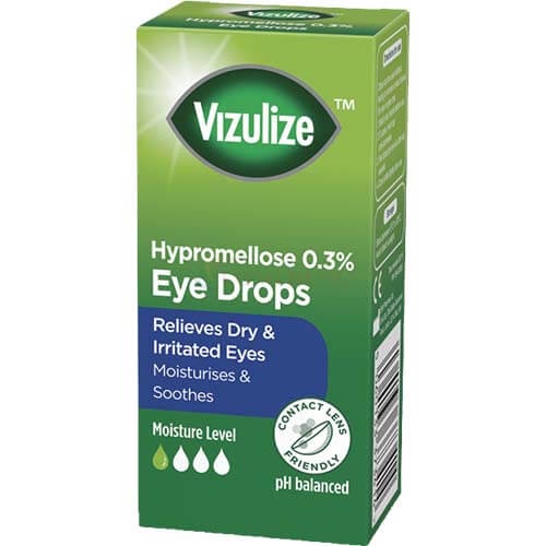 Nước mắt nhân tạo Vizulize Hypromellose làm dịu mắt tức thời, giảm cảm giác khô và kích ứng mắt do thời tiết, môi trường