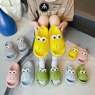 Dép cá sấu há miệng, khủng long mắt to dép quai ngang hà mã cá sấu mắt to siêu dễ thương phong cách ulzzang cute DN05