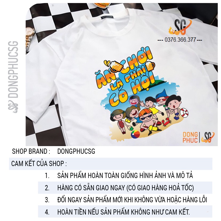 Áo thun hội nhóm lớp unisex nam nữ độc đáo phông màu trắng thun cotton mềm mịn SGS153 | SGSTORE1