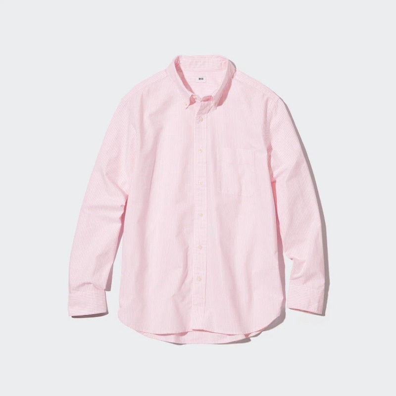 Áo Sơ Mi Uniqlo sọc hồng pastel