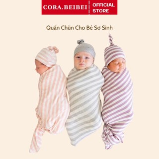 Quấn chũn cho bé sơ sinh cora beibei giúp bé ngủ sâu giấc chống giật mình co giãn 4 chiều thấm hút mồ hôi tốt
