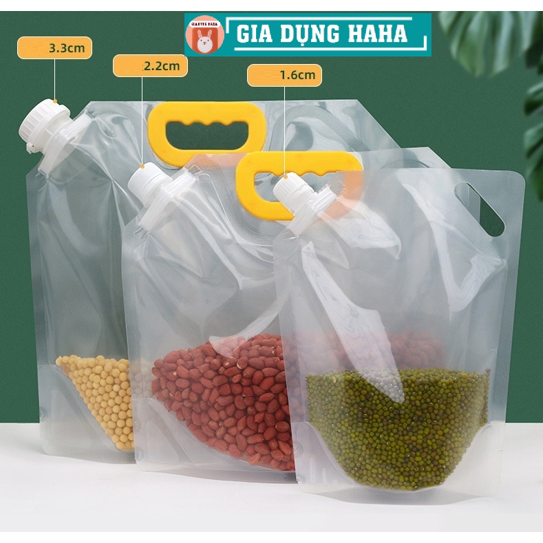 Túi đựng thực phẩm trong suốt, túi giữ tươi, bảo quản thực phẩm hạt khô ngũ cốc, chống ẩm mốc kín khí 4 kích cỡ lựa chọn