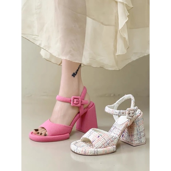 GIÀY CNK CAO 10P VẢI BỐ