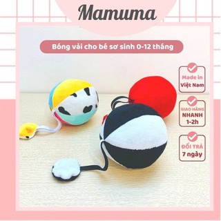 Bóng vải cho bé xúc xắc lục lạc chút chít Look look ball đồ chơi hình khối kích thích thị giác trẻ sơ sinh - Mamuma