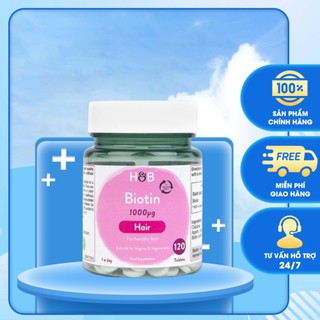 Viên uống hỗ trợ mọc tóc chống rụng tóc Biotin H&B 1000mg hộp 120 viên