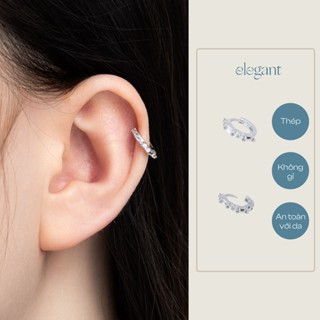  Khuyên tai vòng đá 7mm CRYSTAL SPECIAL GEM HOOP Elegant  Giá 1 chiếc  