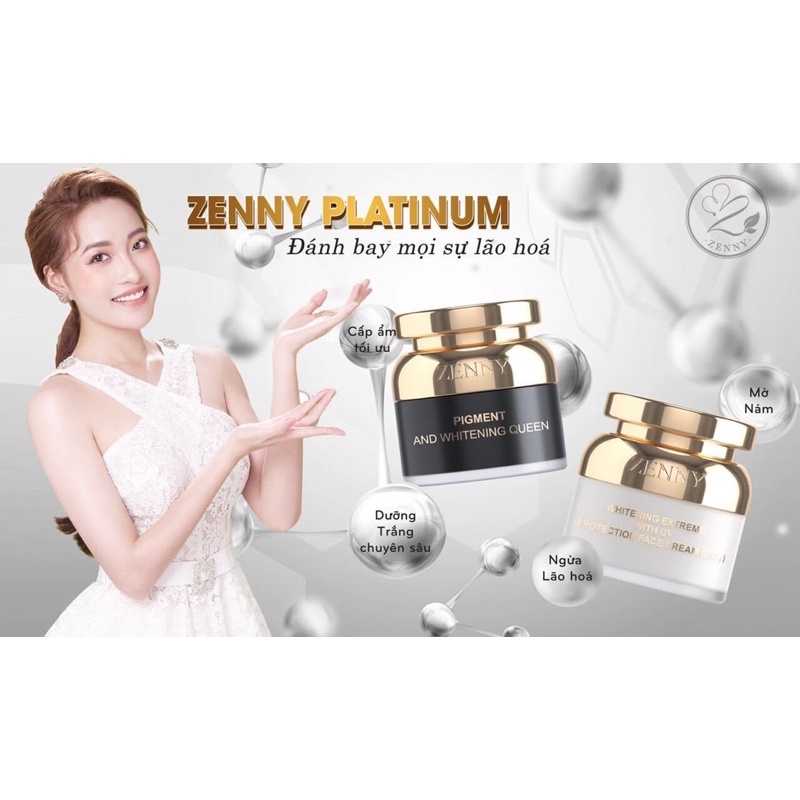 Combo kem face Dưỡng sáng da, ngăn ngừa sạm nám, tàn nhang Zenny Platinum