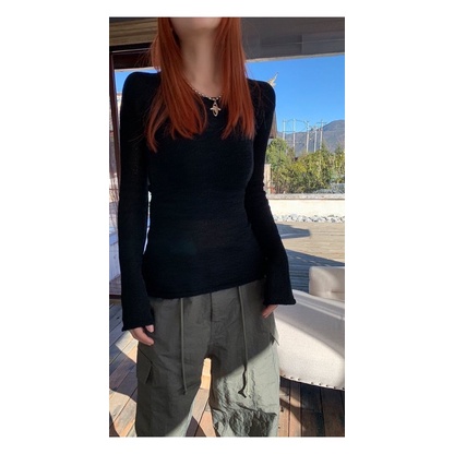 SET ÁO LEN TAY DÀI HỞ LƯNG ĐI BIỂN BÁ CHÁY