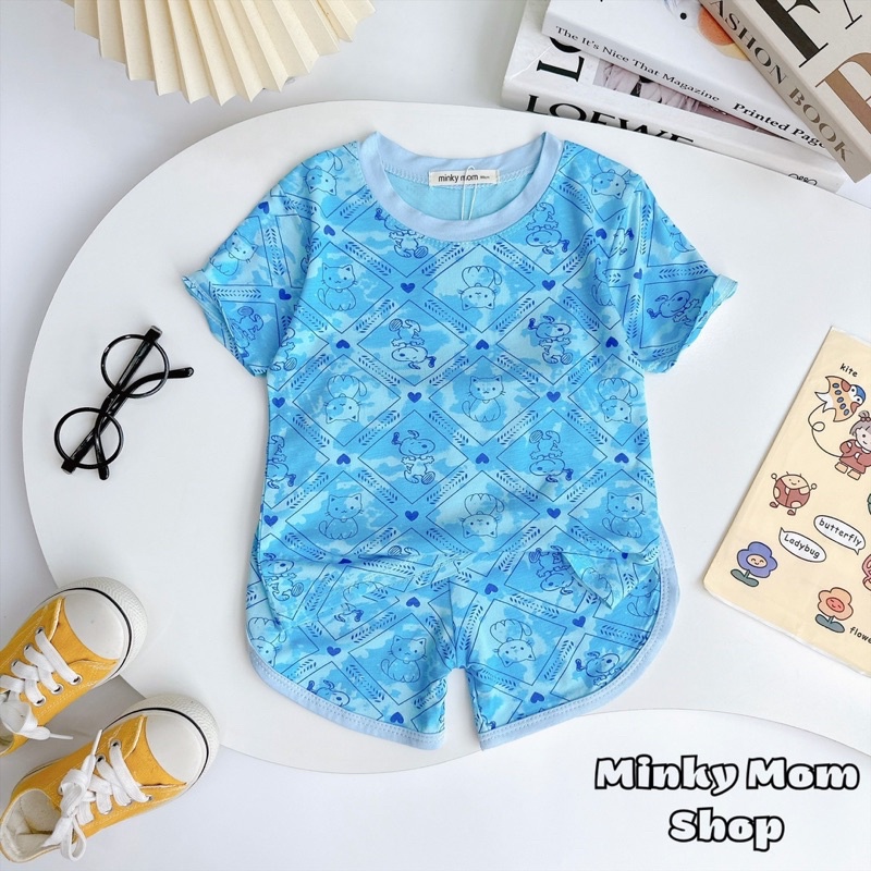 Bộ Cộc Tay Thun Lạnh Minkymom In Hoạ Tiết Dễ Thương Cho Bé Trai Bé Gái (8-28kg) - Minkymomshop Ms053