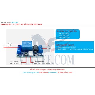 Module Bật tắt relay bằng nút nhấn 12V