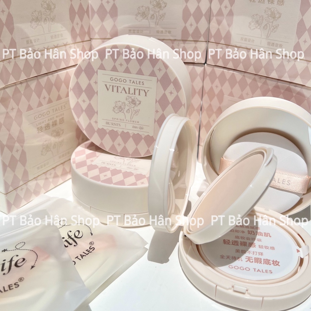 2in1 Phấn nước + Phấn phủ 2 tầng Gogo Tales (ảnh shop chụp)