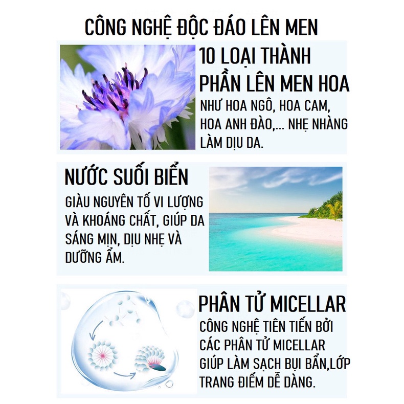 Nước Tẩy Trang 50ml làm sạch sâu MayCreate nắp trắng NTTM300