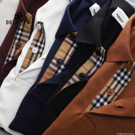 Áo Thun Nam Polo BURBERRY LOGO VÀNG Hàng Cao Cấp Dolamen Vải Hãng Không Xù Không Nhăn