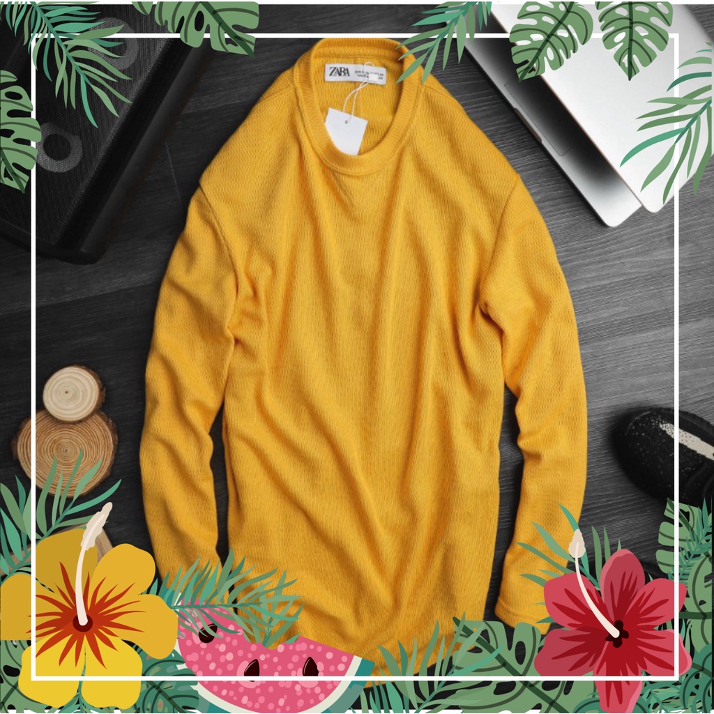 Áo len Zara | Restock Zara longsleeve men 2019 | Màu vàng Full size [Có FS EXtra]