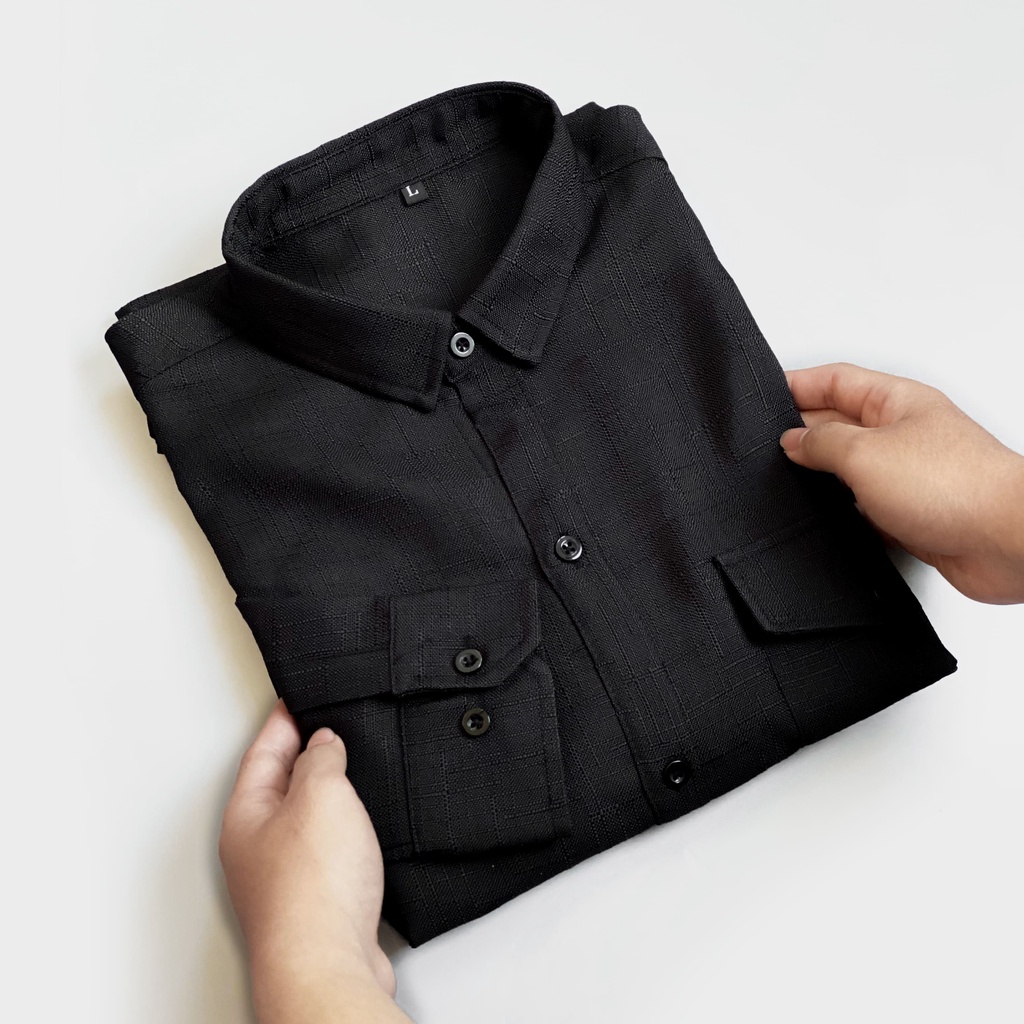 Áo sơ mi Linen Gân dày dặn dễ mang hằng ngày - Form Suông