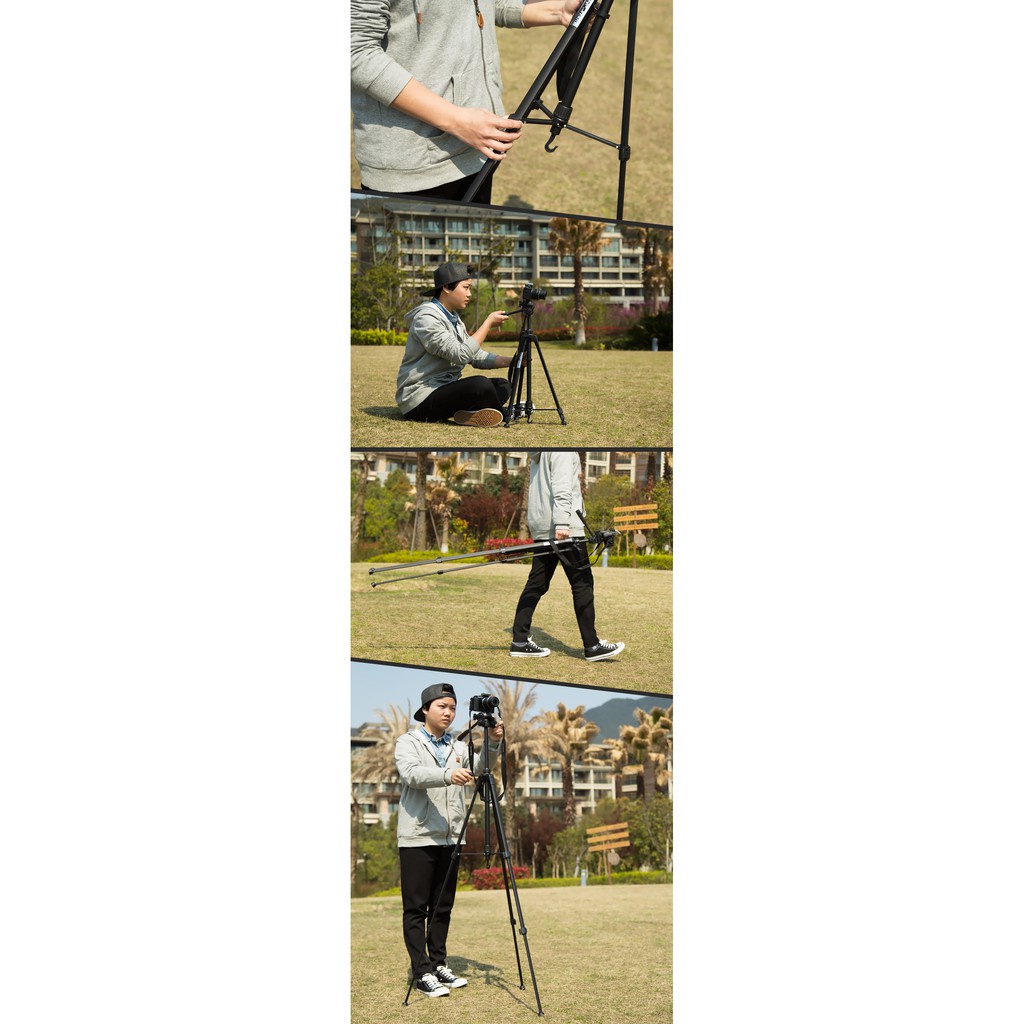 Chân máy ảnh, máy quay,Tripod T-3520 / WT-3540 khung nhôm cao cấp, chắc chắn cao 1m40,tặng kèm kẹp điện thoại