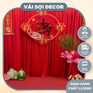 Vải NHUNG đỏ. Phông nền tết, rèm trang trí vải nhung tết, trung thu noel(5m x 1, 6 m)