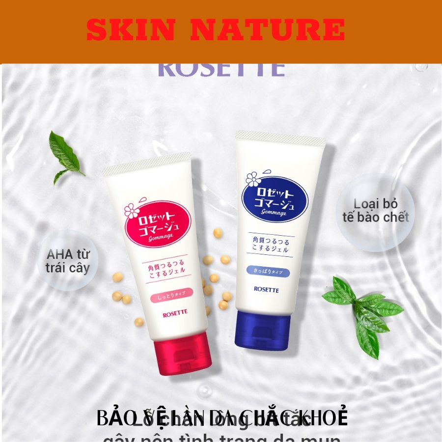 Tẩy da chết Rosette Nhật Bản, peeling gel Nhật Bản 120g, gel tẩy tế bào chết cho da mặt