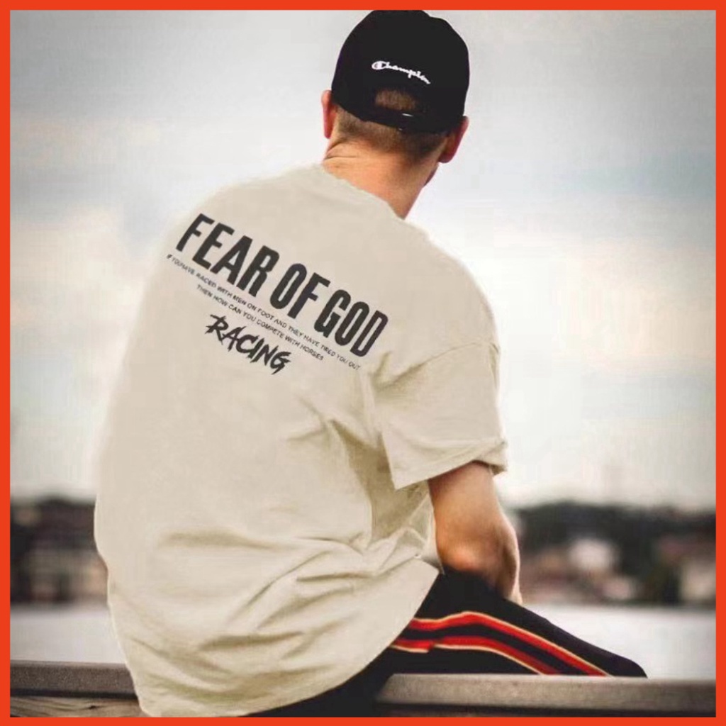 Áo fear of god racing essentials thun vải cotton áo from rộng unisex tay lỡ cổ tròn Semir sabistores1
