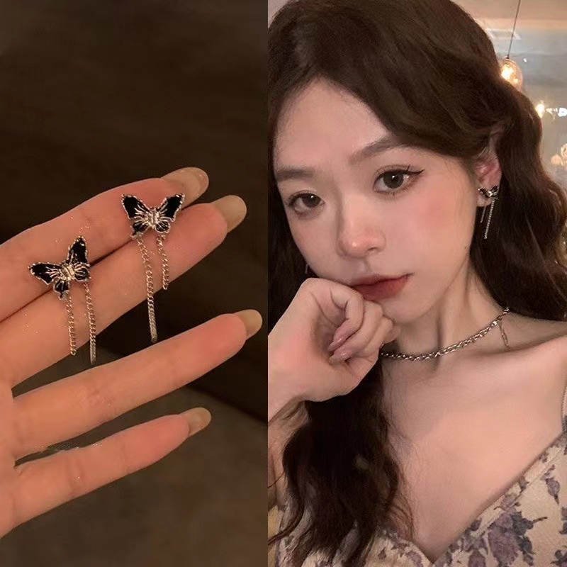 Khuyên Tai Hình Bướm Đính Đá Sang Trọng Phong Cách Retro 2023