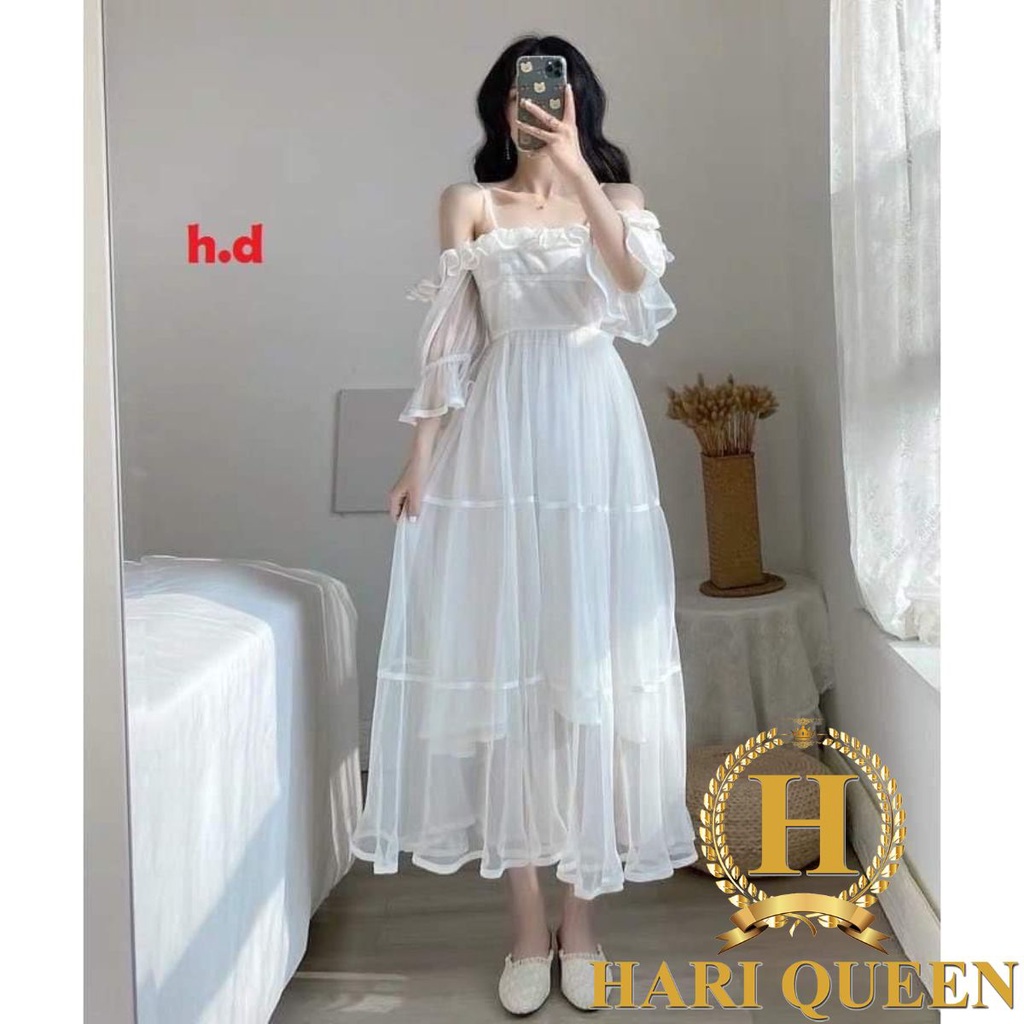 Váy voan 2 dây 2 lớp HDA0321