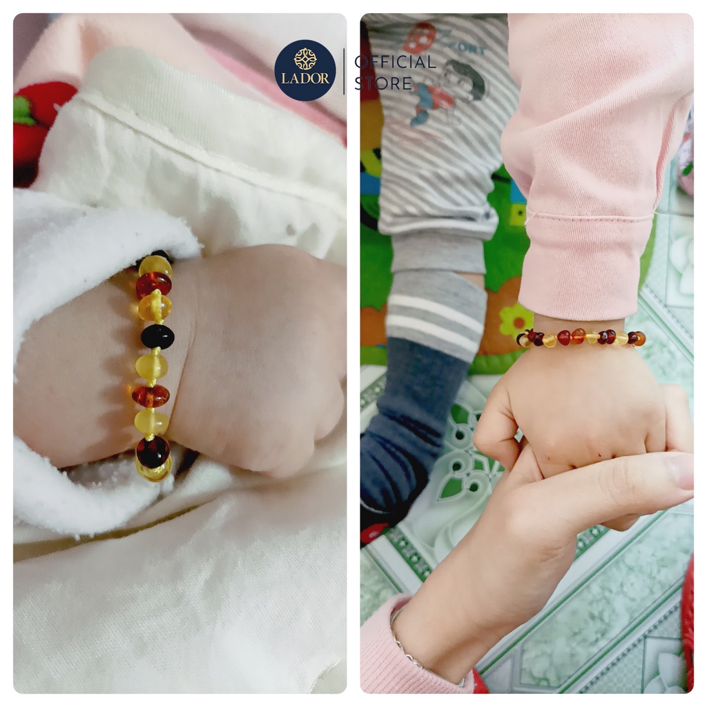 Vòng hổ phách Amber cho bé từ sơ sinh chính hãng - Lador Jewelry