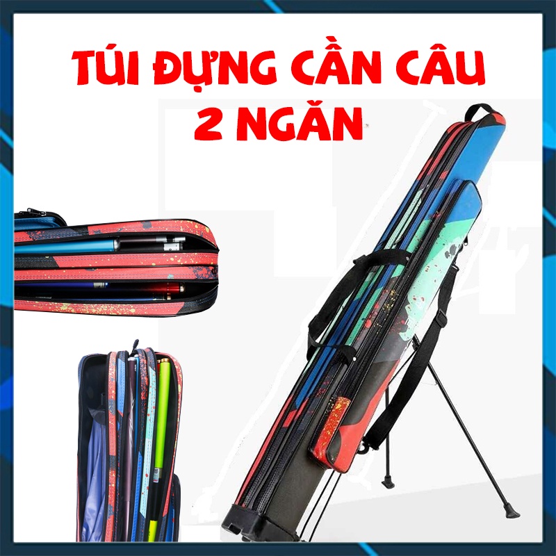 Bao Đựng Cần Câu HUA 1m25 Cao Cấp, Túi Đựng Cần Câu, Chất Liệu Da, Chống Nước Tuyệt Đối -