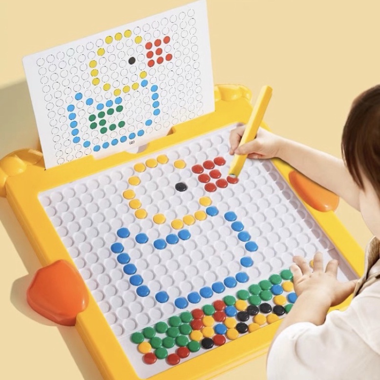 Bảng xếp hình nam châm từ tính PTLUXURY kèm bút và hạt đậu cho bé rèn tư duy logic cho bé