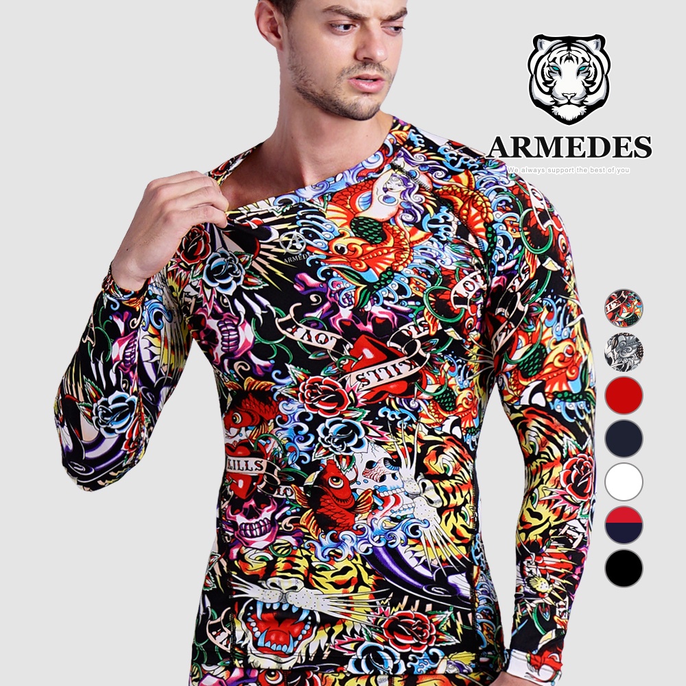 Áo thể thao nam body, áo body giữ nhiệt tay dài, co giãn 4 chiều hỗ trợ tập gym, đá banh, bóng rổ  ARMEDES - AR 141