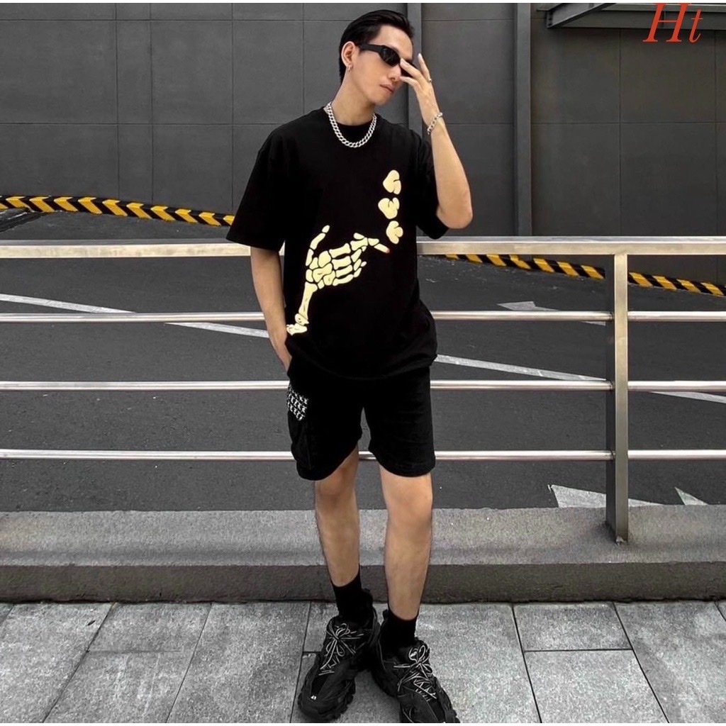 ÁO PHÔNG SMOKED QUẢNG CHÂU. ÁO THUN NAM NỮ HÌNH XƯƠNG BÀN TAY SMODKER